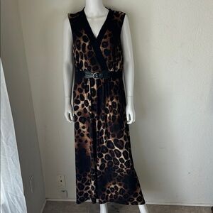 Susan Lawrence Animal Print Maxi Dress